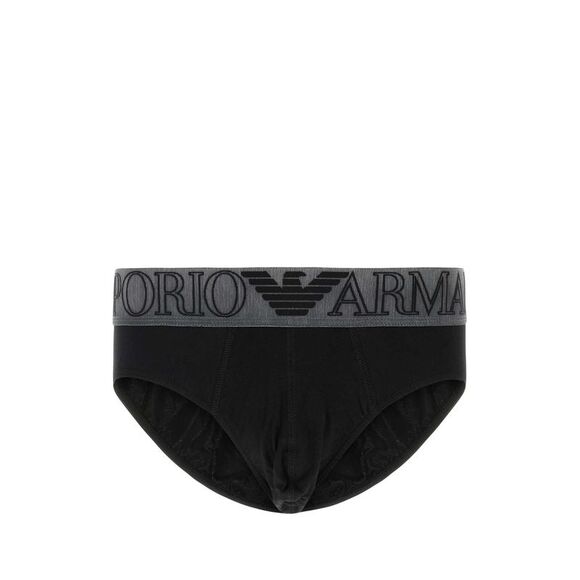 Emporio Armani Men Black Stretch Cotton Brief